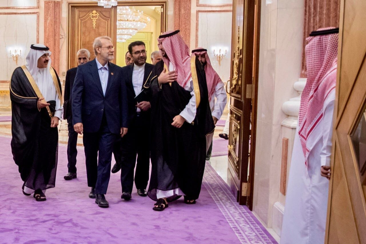 عەلی لاریجانی: لەگەڵ محەممەد بن سەلمان تاوتوێی هەماهەنگیی بەرگریی ئێران و سعوودیەمان کرد