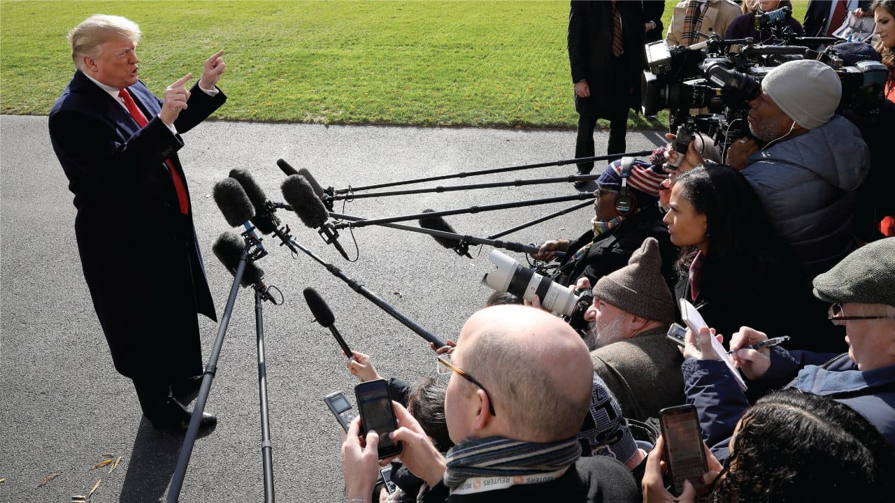 ترەمپ هێڵی سوور بۆ ڕۆژنامەنووسان دەکێشێت