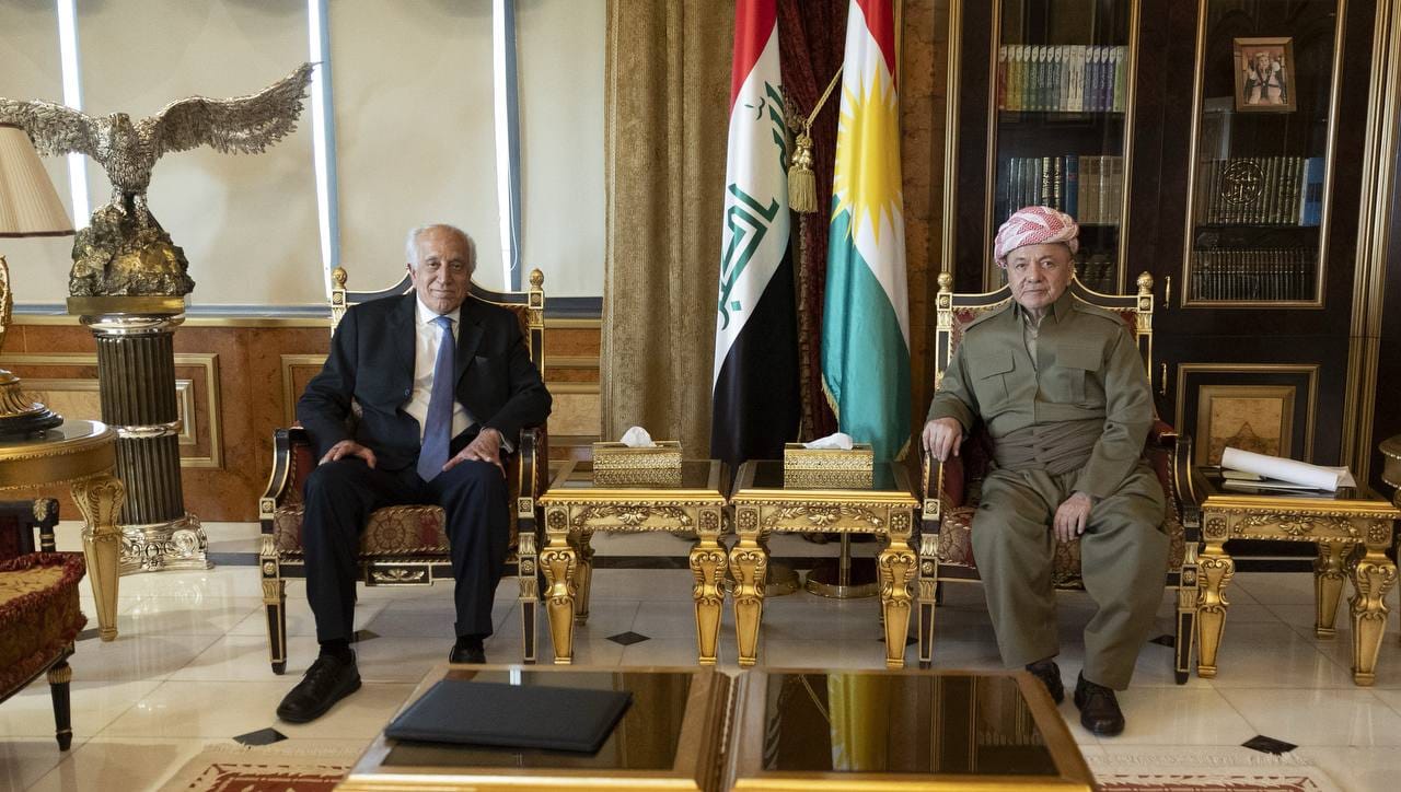 سەرۆک بارزانی و زاڵمای خەلیلزاد پڕۆسەی سیاسی و هەڵبژاردنەکانی عێراق تاوتوێ دەکەن